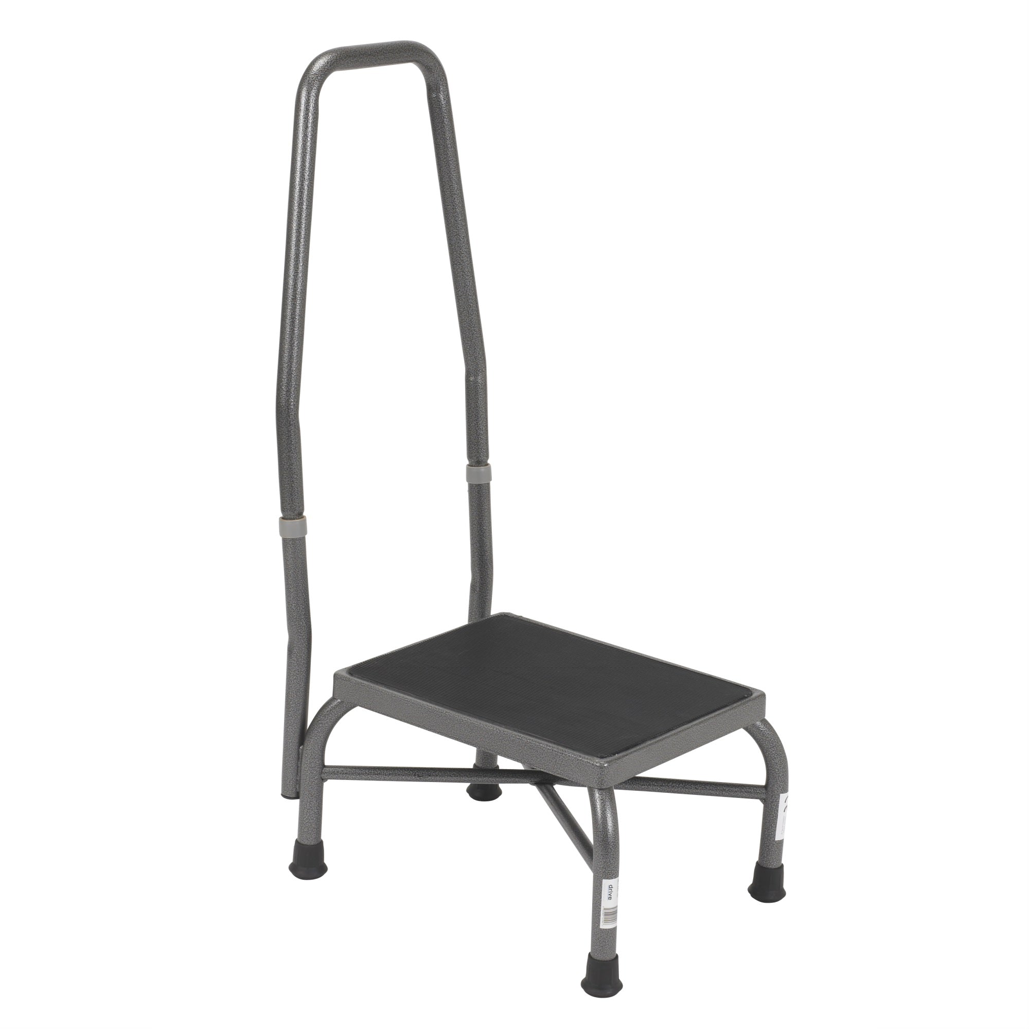 Heavy Duty Bariatric Footstool With Non Skid Rubber Platform And Handrail