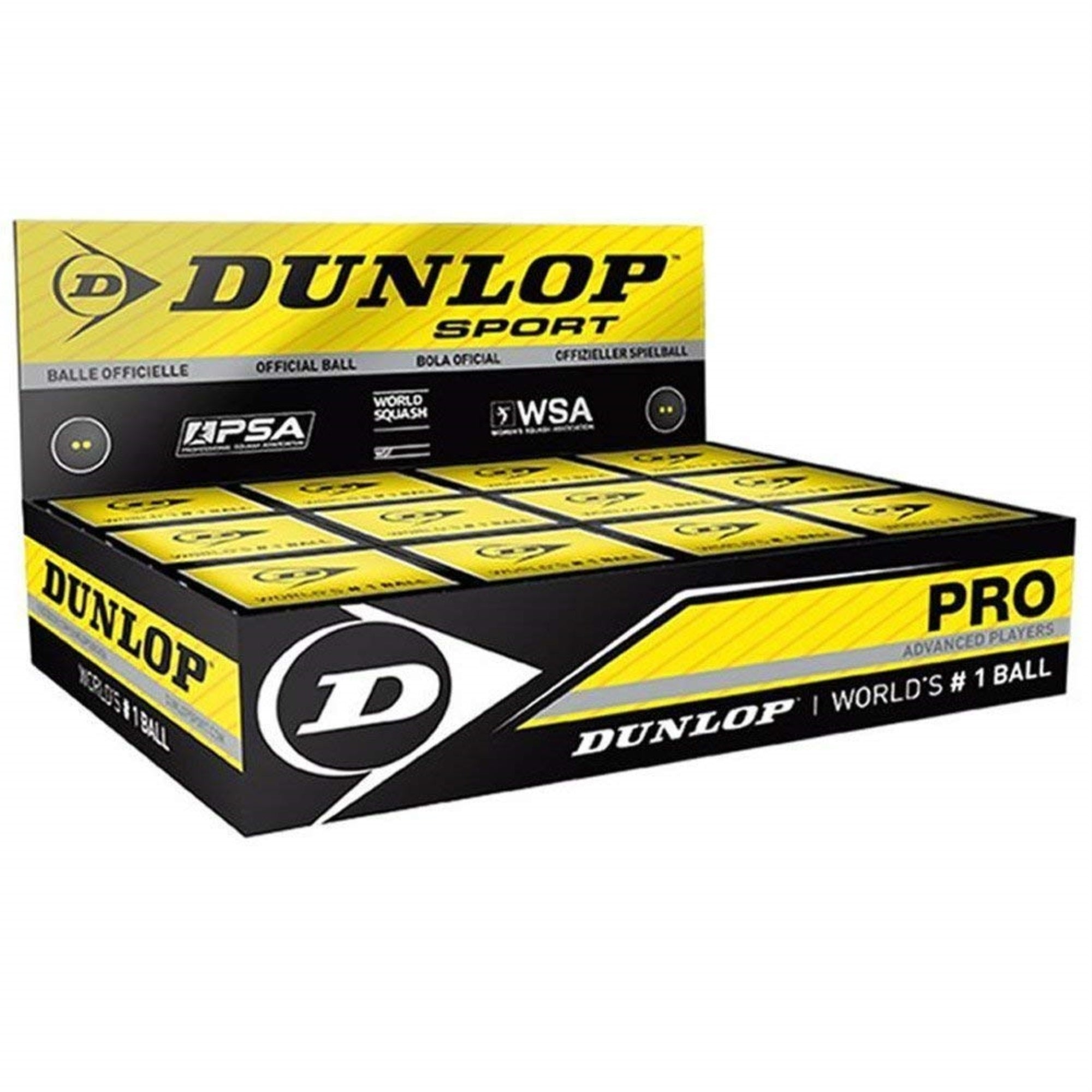 Dunlop Pro Double Dot Squash Ball (12 Pk)