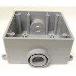 Cantex Weatherproof Box,2Gang,Pvc,36 Cu. In