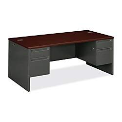 38000 Series Double Pedestal Executive Desk Finish: Mahoganycharcoal