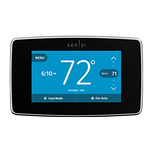 Emerson Sensi Touch Wi-Fi Smart Thermostat With Touchscreen Color Display, Works With Alexa, Energy Star Certified, C-Wire Requi