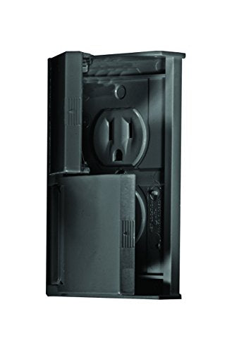 Rv Designer S907, Weatherproof Dual Outlet Cover With Snap Cover Plate, Black, Ac Electrical
