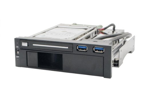 Syba Sy-Mra55006 5.25'' Bay Tray Less Mobile Rack For 3.5'' And 2.5'' Sata Iii Hdd With Extra 2 Port Usb 3.0, Black/White
