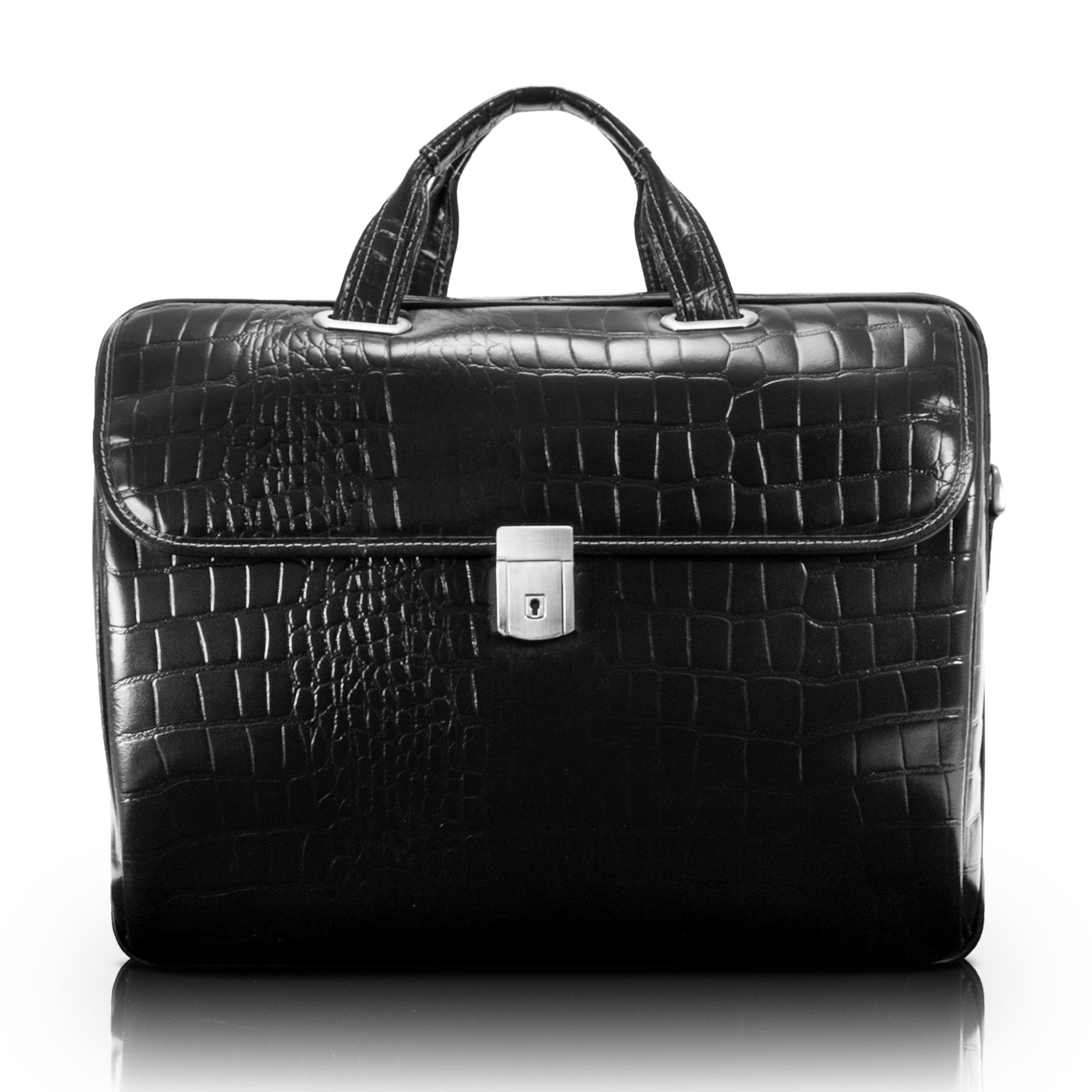Monterosso | Servano | 13'' Leather Tablet Briefcase - Black
