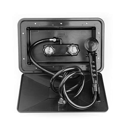 Dura Faucet Df-Sa170-Bk Rv Weatherproof Exterior Shower Box Kit - Lock And Key (Black)