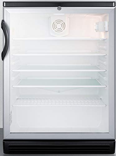 Summit Scr600Bglbi 24 Beverage Center With 5.5 Cu. Ft. Capacity Double Pane Tempered Glass Door Automatic Defrost And Adjustable