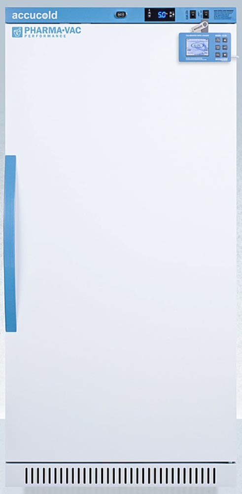 Accucold Ars8Pvdl2B 24 Upright Vaccine Refrigerator With 8 Cu Ft Capacity Plastic-Coated Wire Shelves Temperature Alarm And Fact