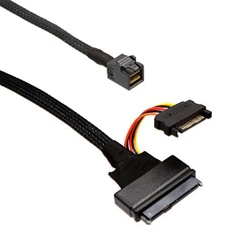 U.2 Nvme To Minisas Cable With Sata Power Connector For 2.5'' U.2 Nvme Ssd, Sff-8643 To Sff-8639 Cable Si-Cab40120