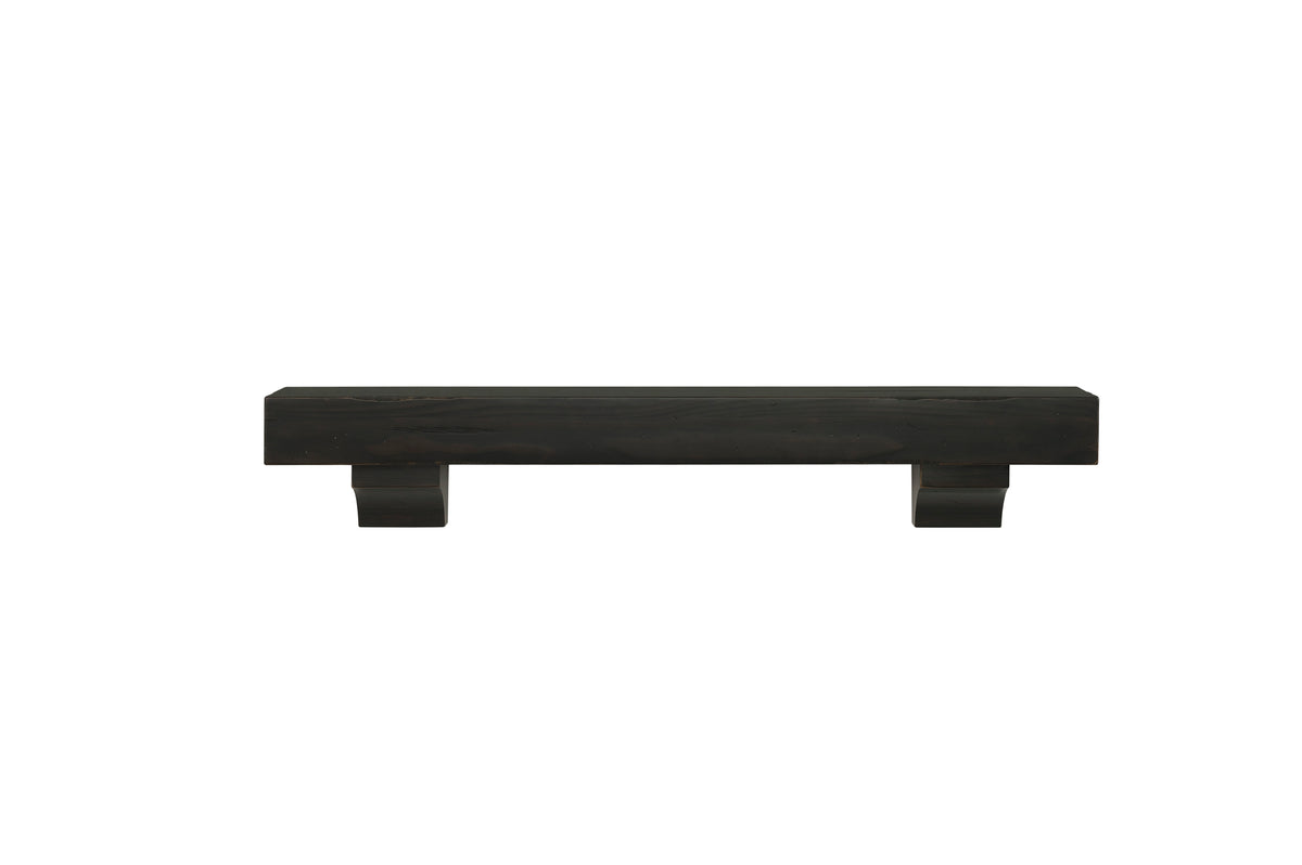 The Shenandoah 60'' Shelf Or Mantel Shelf Espresso Rustic Distressed Finish
