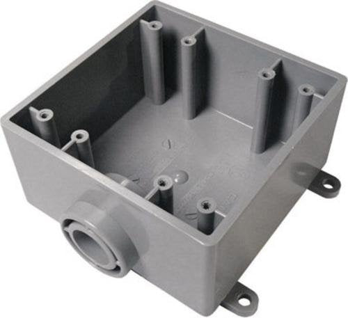 Cantex Weatherproof Box,2Gang,3/4 In Hub,Pvc