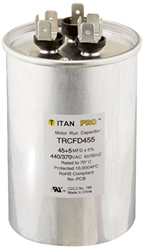 Packard Trcfd455 45+5Mfd 440370V Round Run Capacitor Replaces Prcfd455