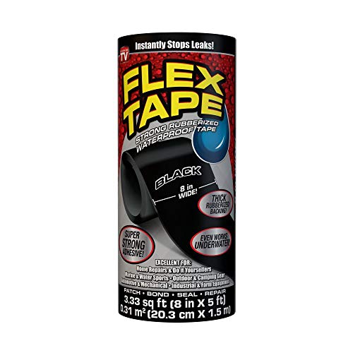 Flex Tape Rubberized Waterproof Tape, 8'' X 5, Black