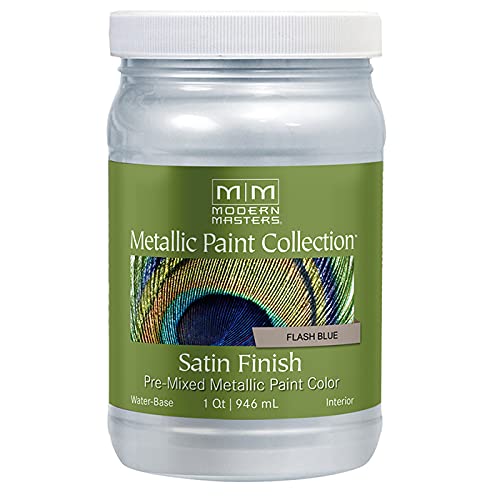 Modern Masters 1 Qt Me657 Flash Blue Metallic Paint Collection Water-Based Decorative Metallic Paint