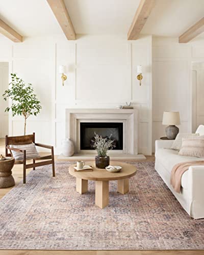 Loloi Ii Skye Collection Sky-01 Blush  Grey, Traditional 7-6 X 9-6 Area Rug