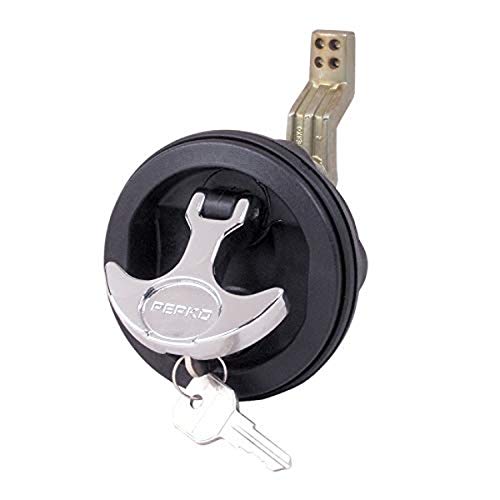 Perko 1091Dp1Blk Surface-Mount Locking Latch For 1/8'' To 3/4'' Thick Smooth/Carpeted Surface, Fits 2-1/2'' Hole - 3/4'' To 2-3/