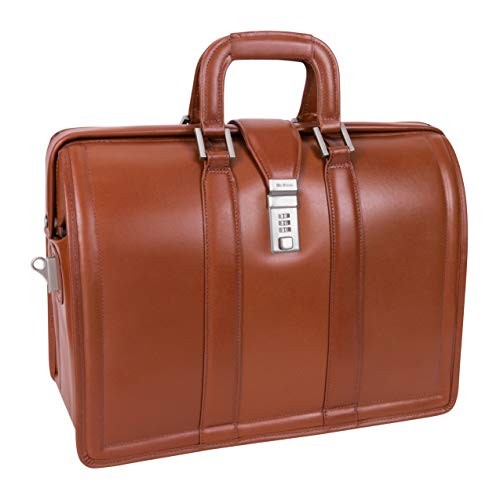 Mcklein, V Series, Morgan, Top Grain Cowhide Leather, 17'' Leather Litigator Laptop Briefcase, Brown (83344)