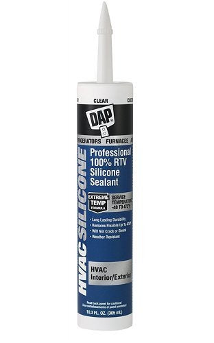 Dap 08011 80119 Hvac Professional 100% Rtv Silicone Sealant, 10.3 Fl-Oz, Clear