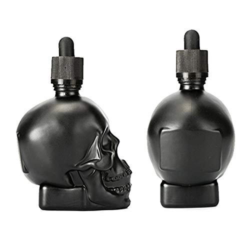 Tvoip Glass Dropper Bottle - 2oz/60ml Skull Shape E Liquid & Essential Oil Bottle with Pipette