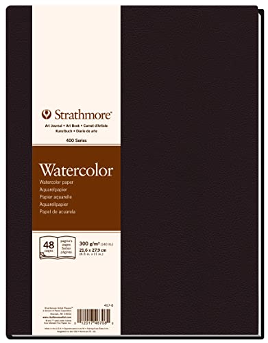 Strathmore (467-8 Str-467-8 48 Sheet No 140 Watercolor Art Journal, 8.5 By 11'', 8.5''X11'', White, 24