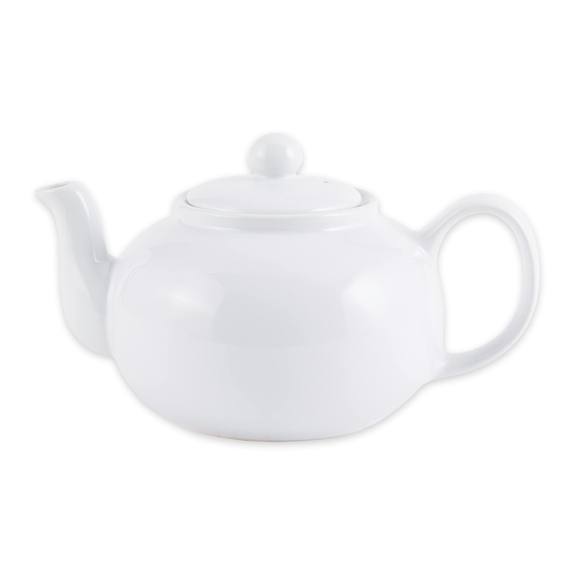 Rsvp International Stoneware Teapot Collection, Microwave And Dishwasher Safe, 16 Oz, White