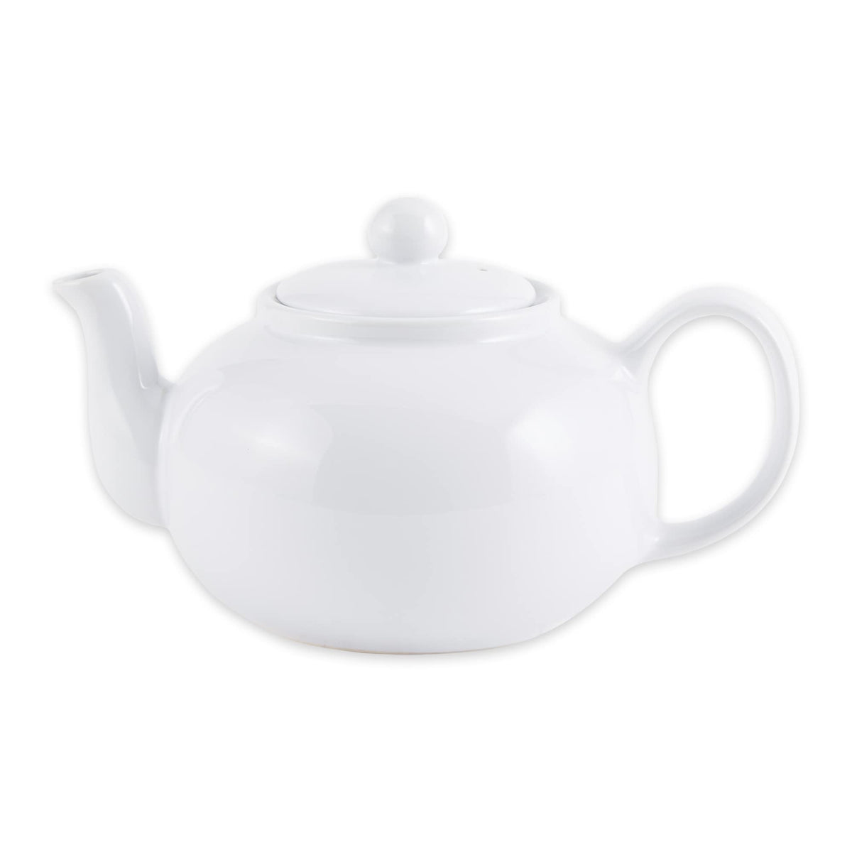 Rsvp International Stoneware Teapot Collection, Microwave And Dishwasher Safe, 16 Oz, White