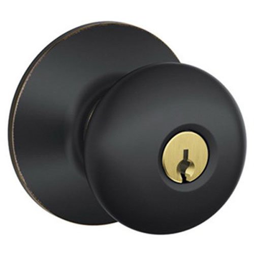 Schlage Lock Co F51Vply716 Aged Bronze, Plymouth Knob Entrance Lock