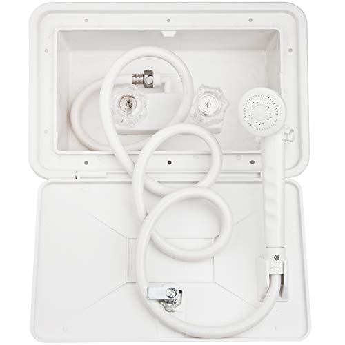 Dura Faucet Df-Sa170-Wt Rv Weatherproof Exterior Shower Box Kit - Lock And Key (White)