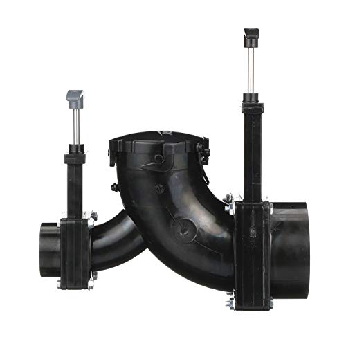 Valterra Ell Double Rotating Valve, Mess-Free Waste Valve For Rvs, Campers, Trailers, 3'' Hub X 1.5'' Hub X 3'' Bayonet Cap