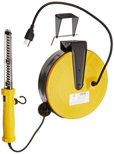 Bayco Sl-864 60 Led Work Light On Metal Reel With 50 Foot Cord , Yellow , Large