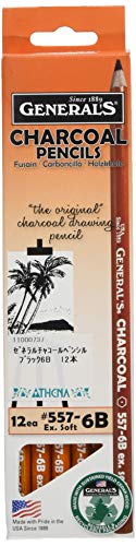 General Charcoal Pencil 557-6B Box Of 12