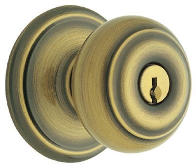 Schlage Knob Lock Entry 2-18 Georgian Antique Brass Ansi Gr 24