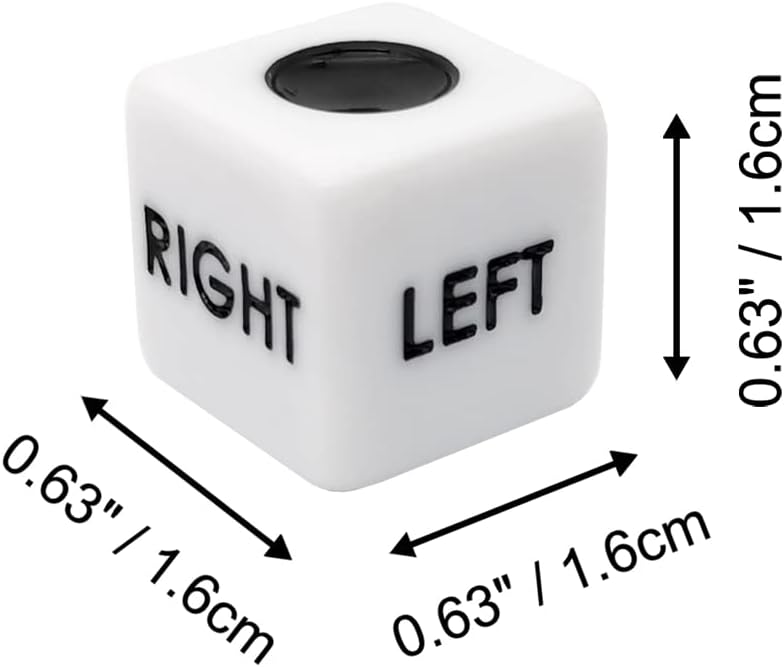 Ahoper Left Right Center Dice Only 12 Dices Left Right Center Dice Game Prime Dice Only（ six Sided ，16mm Standard Size, Easy to Grip）