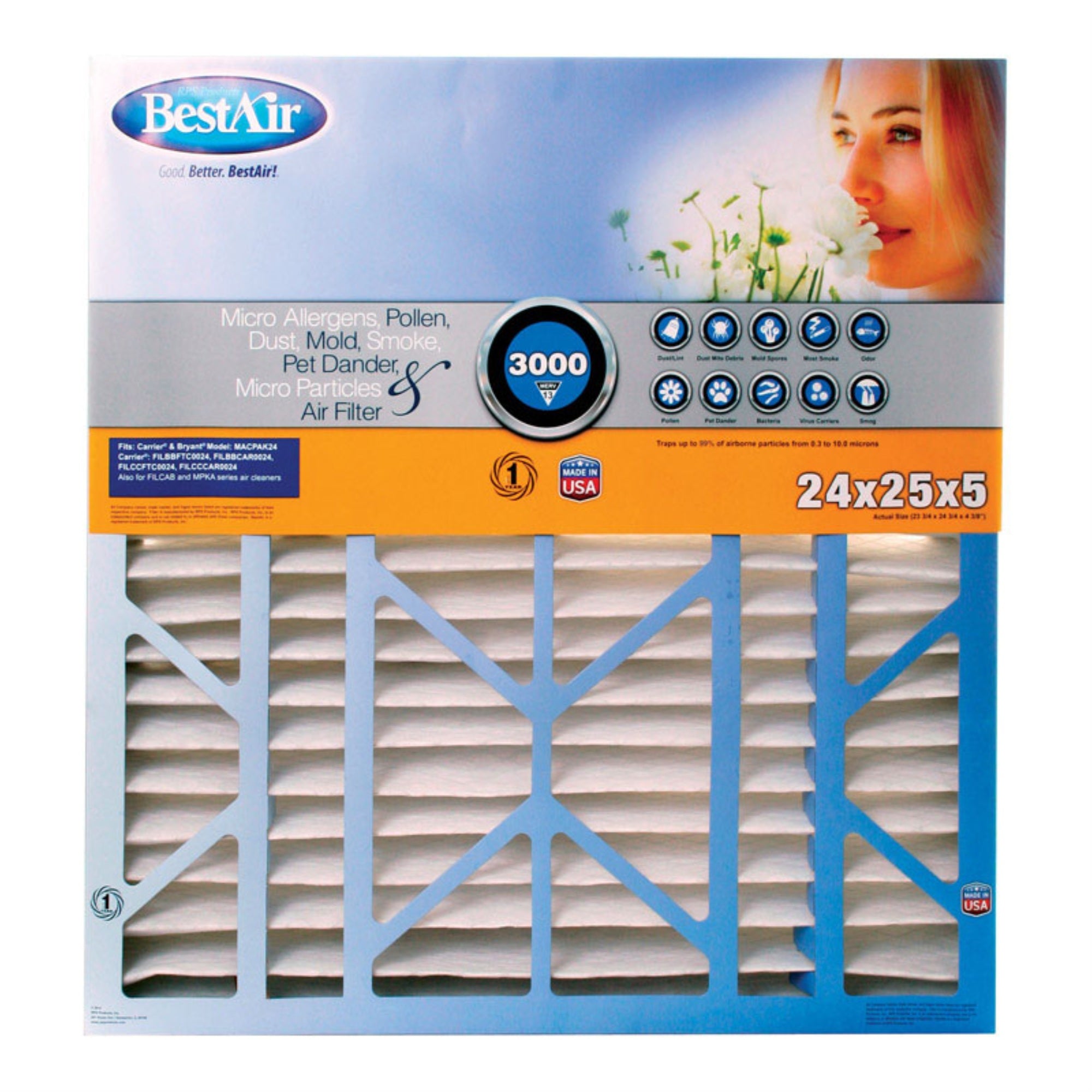 Airfilter 24X25X5 Bstair (Pack Of 2)