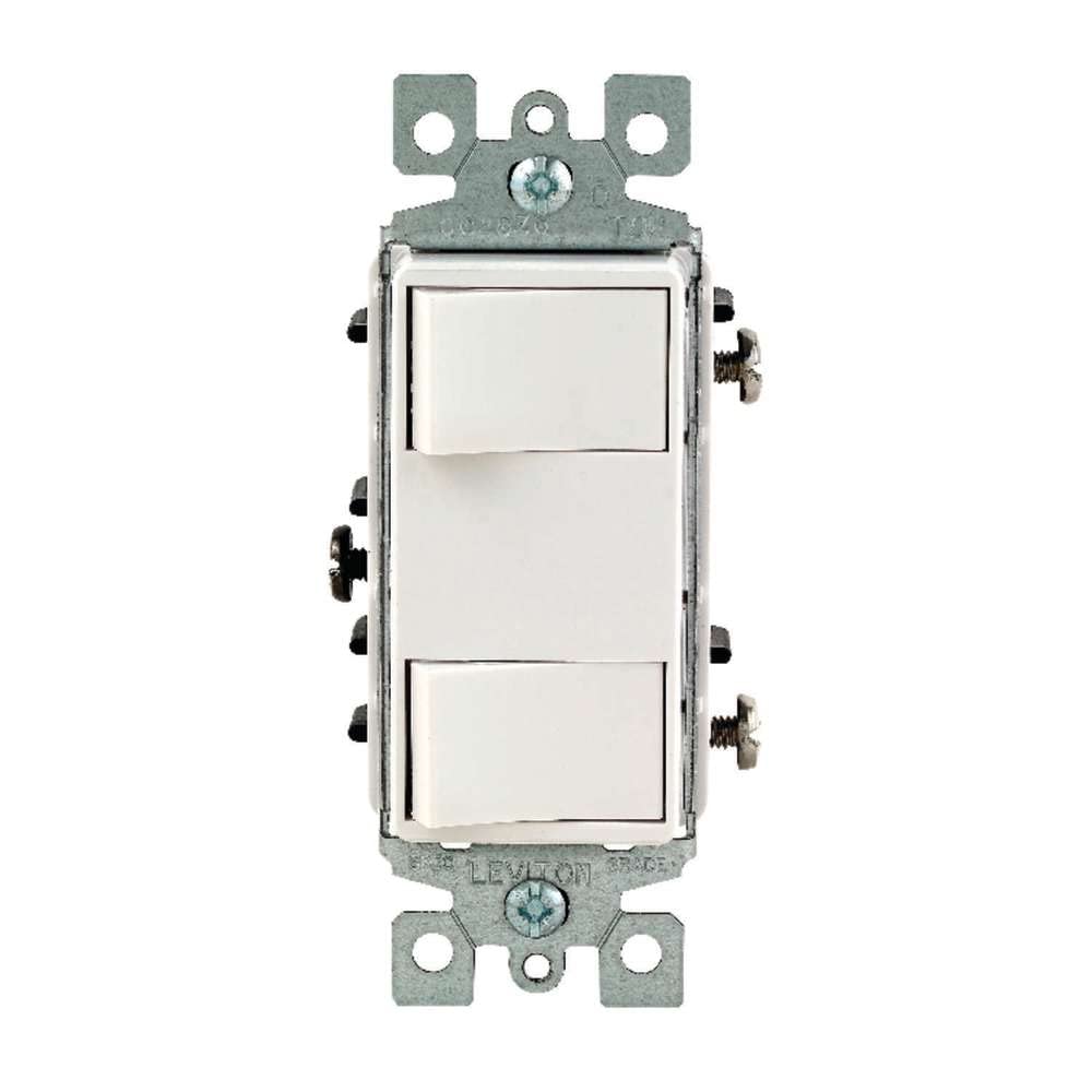 Leviton Decora Rocker Switch 120V White 1 Pole Duplex Combination