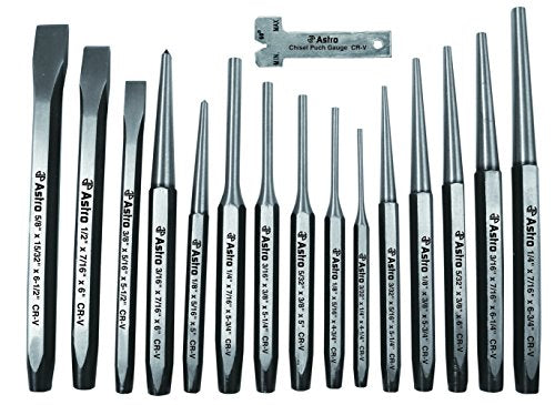 Astro Pneumatic Tool 1600 16-Piece Punch And Chisel Set