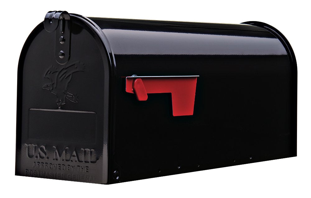 Gibraltar Mailboxes Elite Medium Capacity Galvanized Steel Black, Post-Mount Mailbox, E1100B00