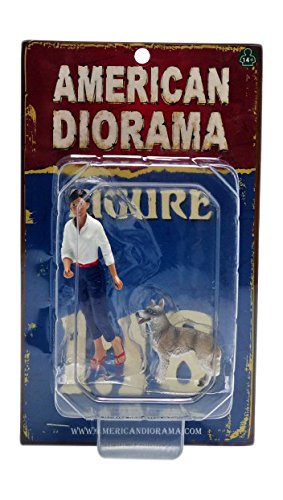 Woman And Dog 2 Piece Figure Set For 1:18 Scale Models By American Diorama 23890
