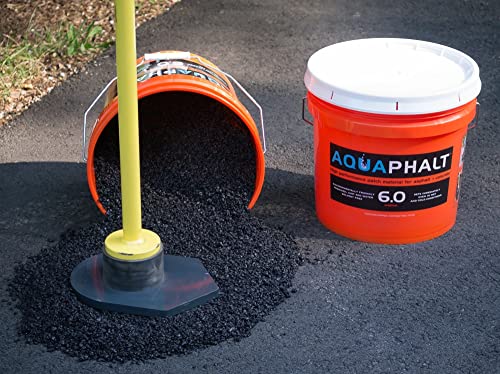Aquaphalt 6.0 Permanent Asphalt Repair For Potholes, Driveways, And Roads - Bucket