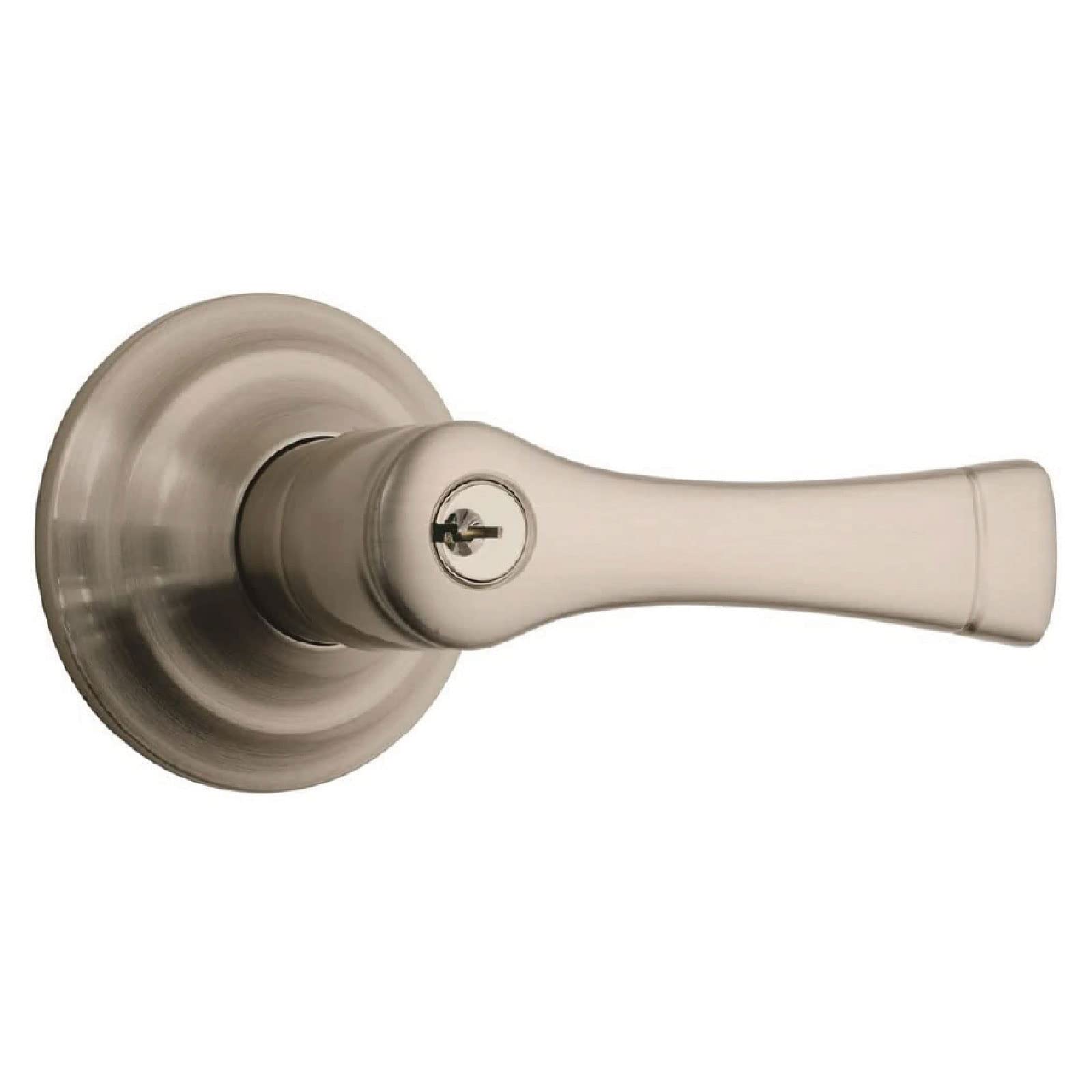 Brinks - Harper Push Pull Rotate Keyed Entry Door Lever, Satin Nickel - Door Lock That Opens Hands-Free With A Push, A Pull Or B