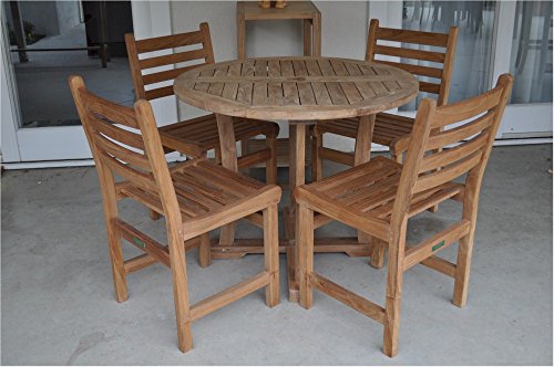 Anderson Teak Set-130 Wyndham 5 Piece Outdoor Dining Set With Curved Legs