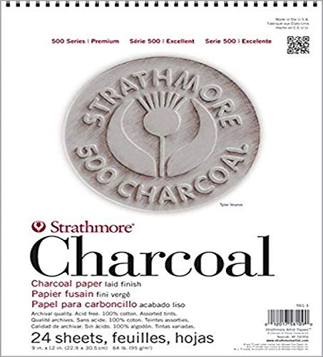 Strathmore 561-2 12 X 18 Asst Tint 500 Series Charcoal, 12''X18'', 24 Sheets , White