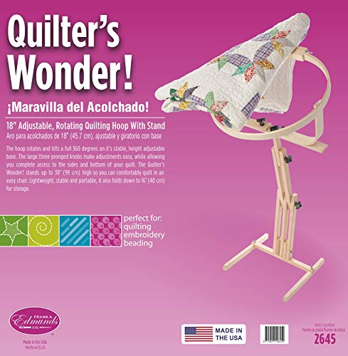 Frank A Edmunds Quilters Wonder 18 Hoop With Adjustable Stand,