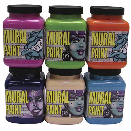Chroma Paint Mural Assorted Bright Colors Pint Set Of 6