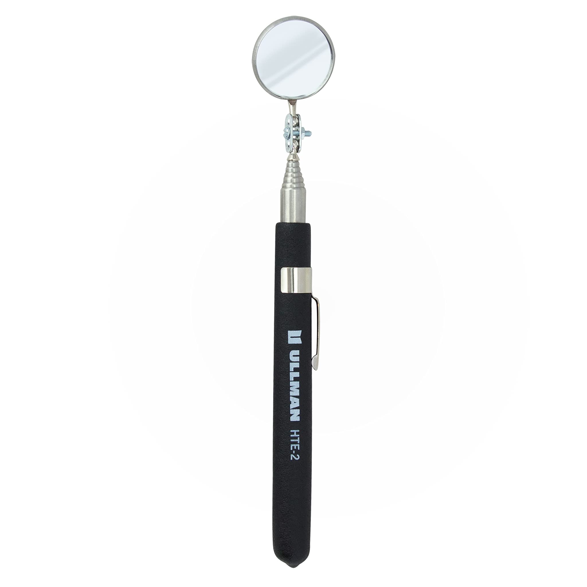 Ullman Hte-2 Glass High-Tech Telescoping Inspection Mirror, 1-1/4'' Diameter, 6-1/2'' To 35'' Extended Handle Length, Clear
