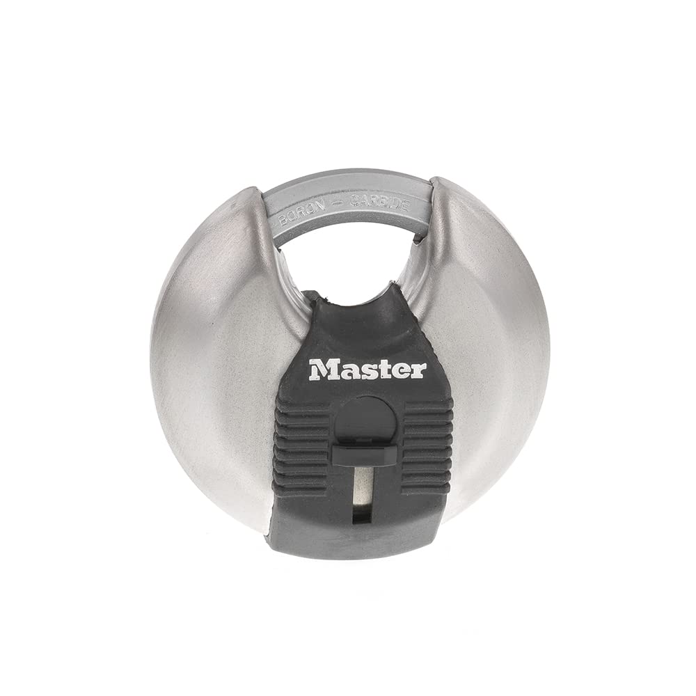 Master Lock M40Xkad Magnum Heav Duty Stainless Steel Discus Padlock With Key, Silver