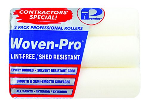 Premier 9'' X 3/8'' Nap Shed Resistant Roller Cover, 3 Pack, Woven-Pro, 3Lf38