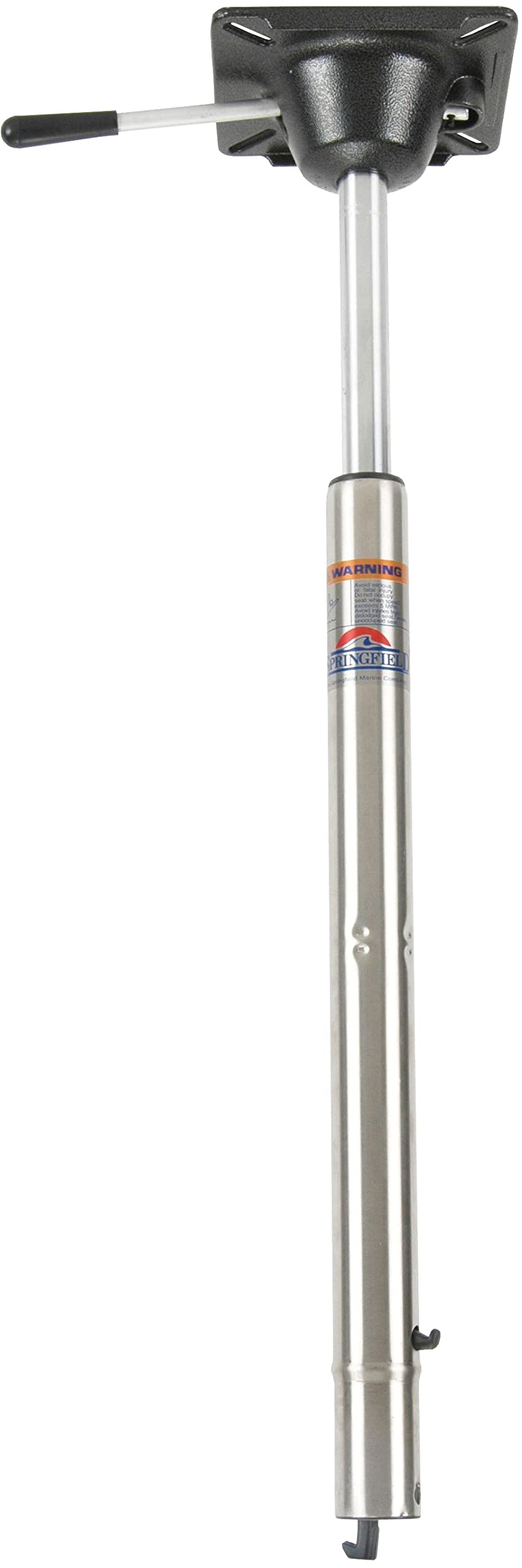 Springfield 1641019 Power-Rise Stand-Up Pedestal For Spring-Lock Base - 25.5'' To 32.25'' Height Silver