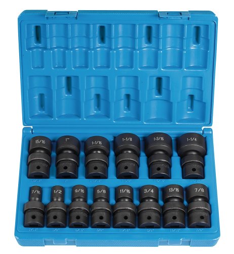 Grey Pneumatic (1314U) 1/2'' Drive 14-Piece Standard Length Fractional Universal Socket Set