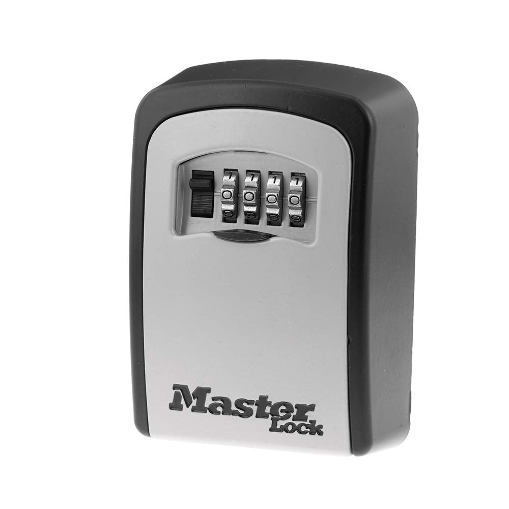 Master Lock Wall Mount Outdoor Lock Box For House Keys, Key Safe With Combination Lock, 5 Key Capacity, 5401Ec