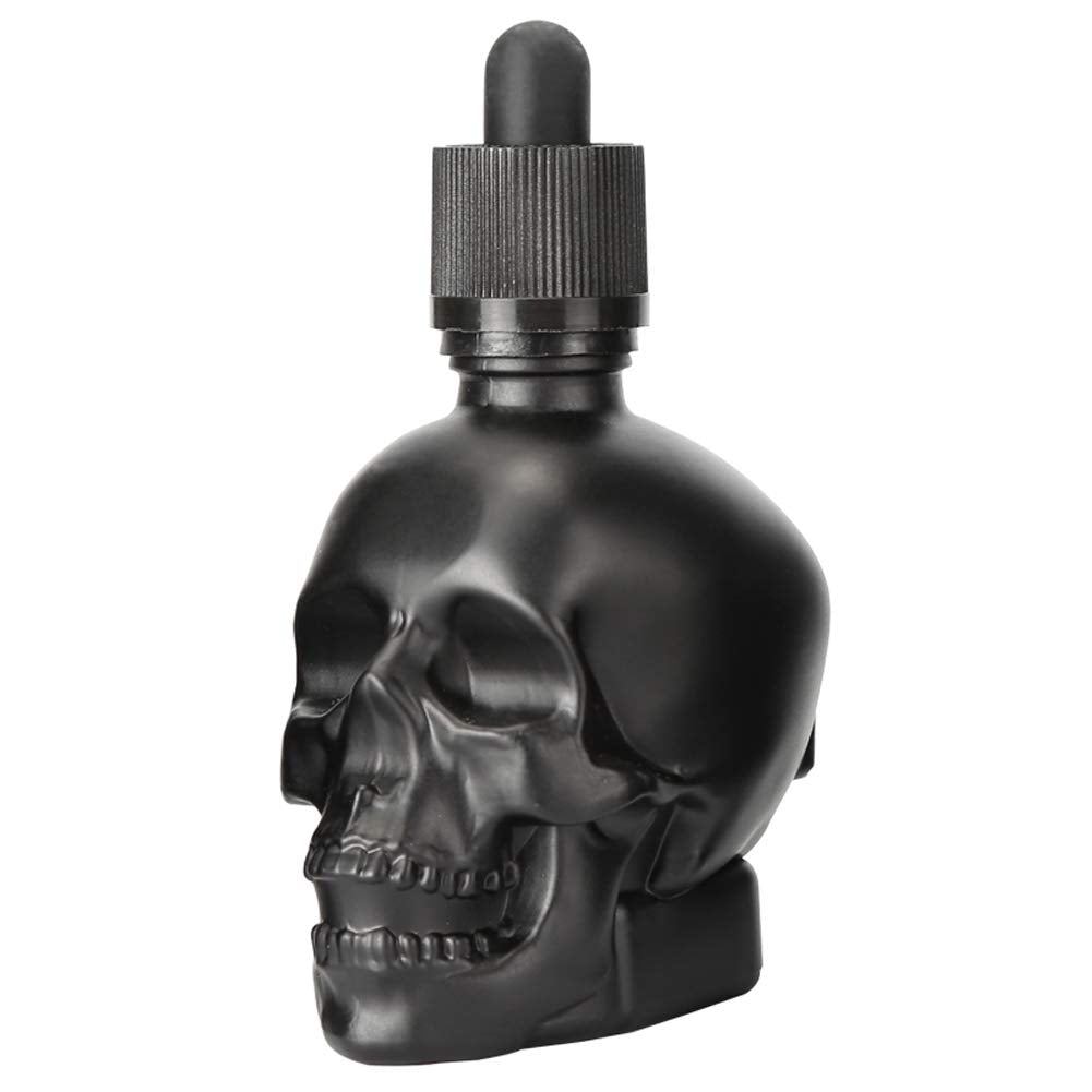 Tvoip Skull Bitter Bottle - 1oz/30ml Glass Dropper with Pipette - Halloween, Cocktail Bar, Essential Oil Bottle